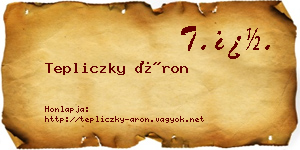 Tepliczky Áron névjegykártya